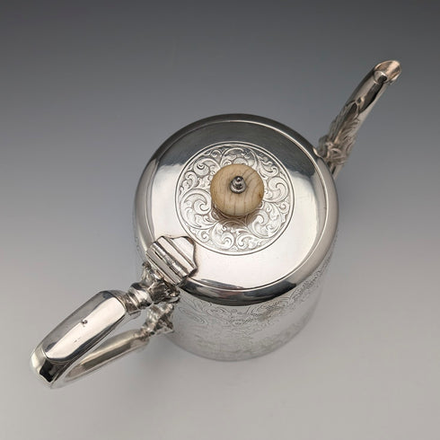 1900 British antique silver plate teapot John Henry Potter